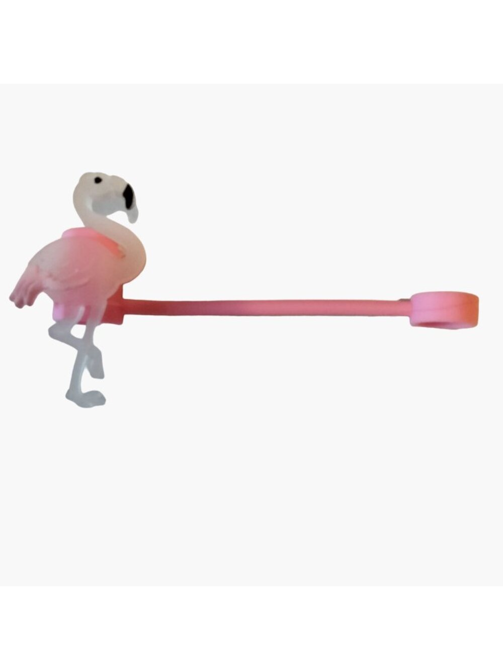Straw Cap Pink Flamingo Silicone Drink Charm Cup ID Summer Coastal Tropical Tiki
